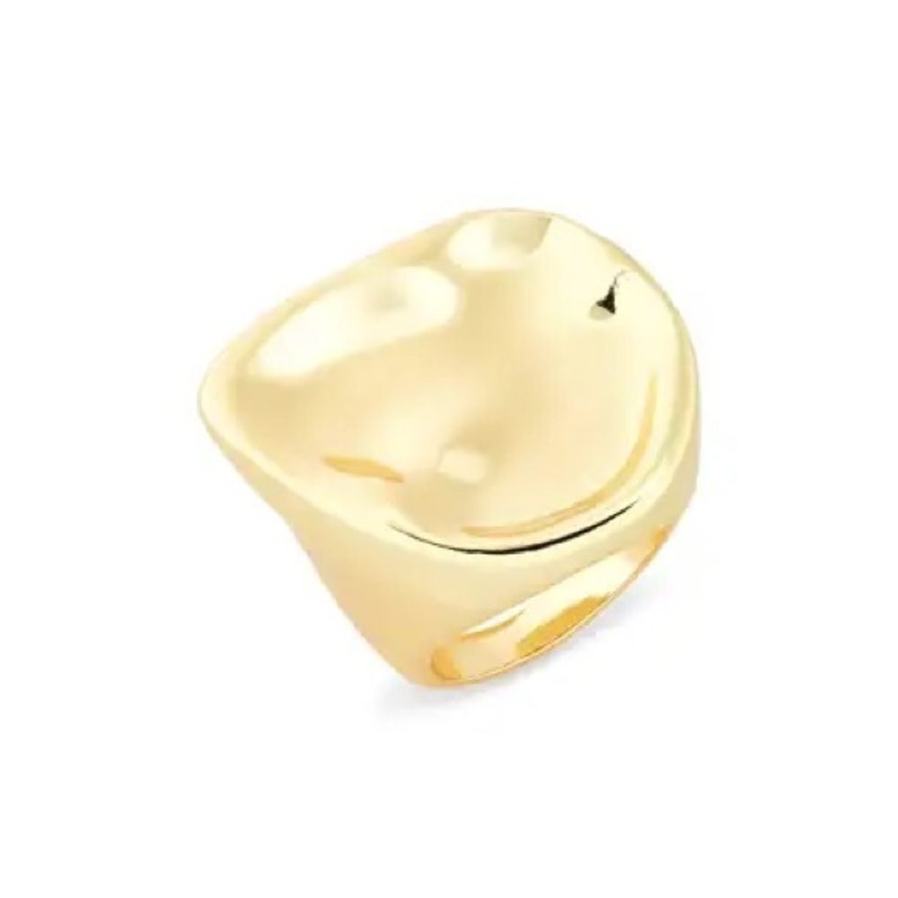 NORDSTROM Uniqu::STUNNING Gold Hammered Statement Cocktail Ring::NWT::SZ 8::